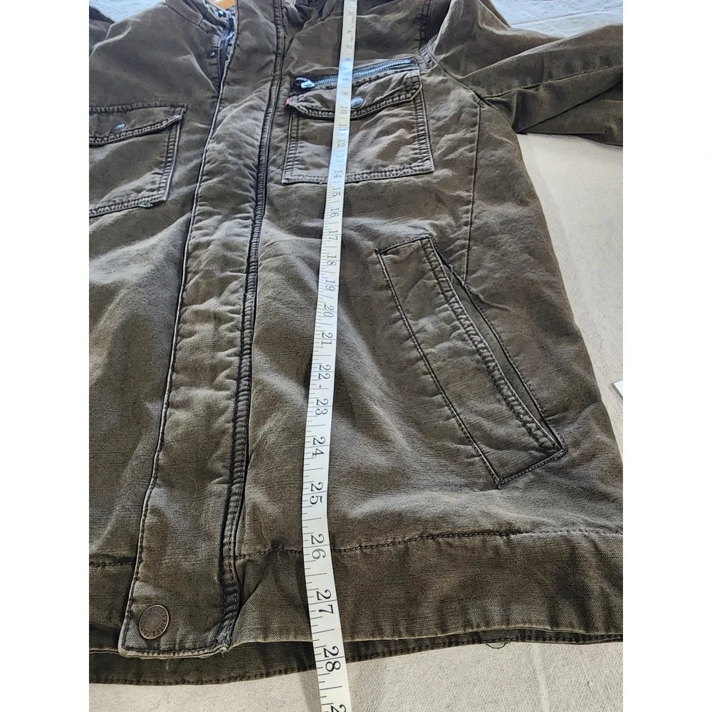 🔥Levi's Washed Cotton Military Field Utility Jacket Olive Green streetwear Y2K